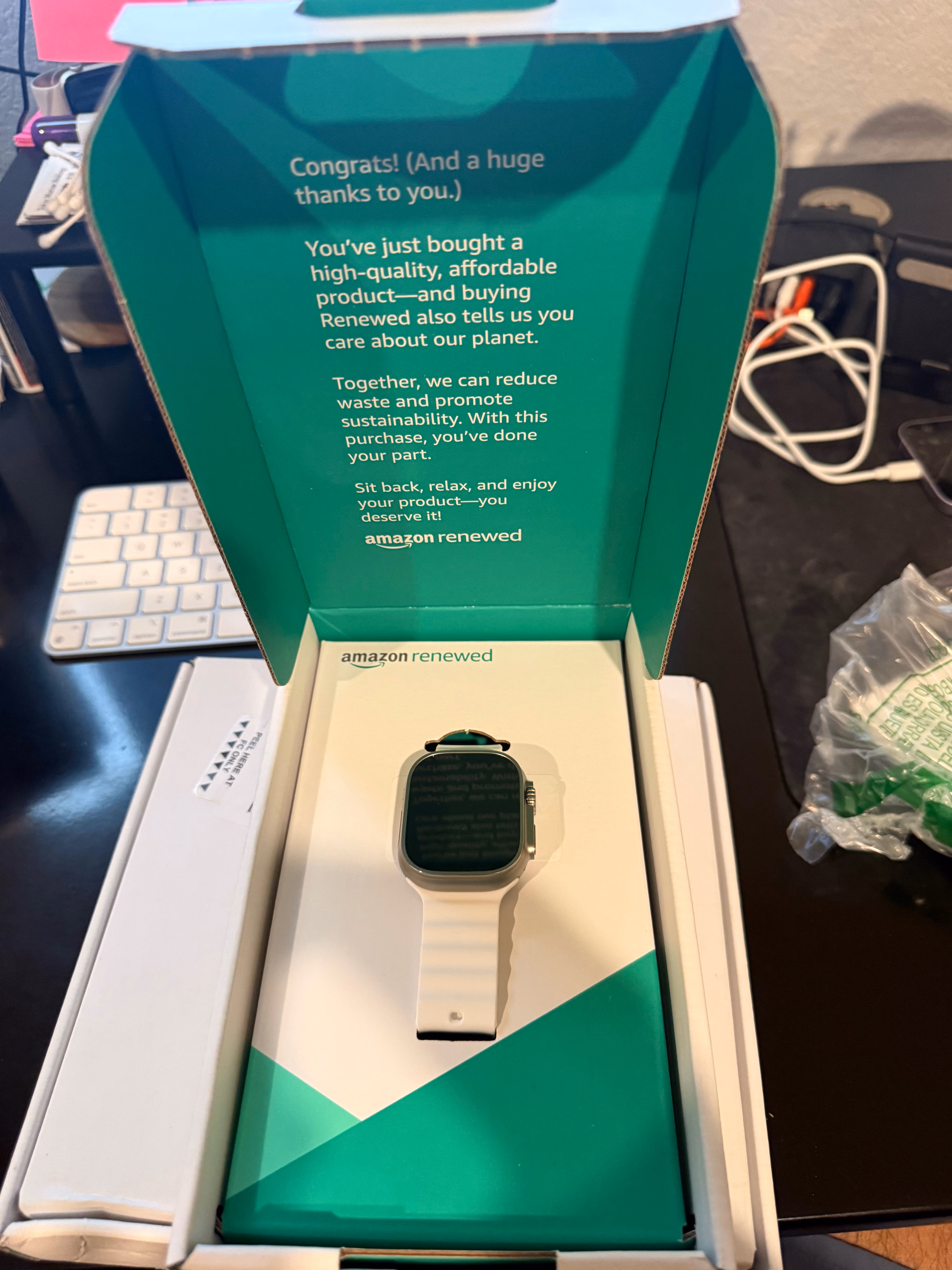 Apple Watch Ultra 2 [GPS + Cellular, 49mm] - Titanium Case With White Ocean Band, One Size (Amazon Renewed Premium) thumbnail 2