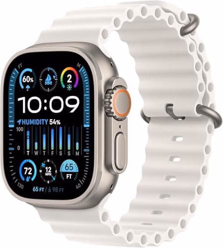 Apple Watch Ultra 2 [GPS + Cellular, 49mm] - Titanium Case With White Ocean Band, One Size (Amazon Renewed Premium) thumbnail 1