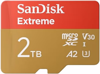SanDisk 2TB Extreme microSDXC UHS-I Memory Card with Adapter - Up to 240MB/s, C10, U3, V30, 4K, 5K, A2, Micro SD Card- SDSQXAV-2T00-GN6MA thumbnail 1