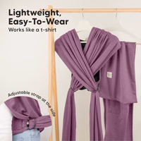 KeaBabies Baby Wrap Carrier Ring Sling - Easy to Wear, Adjustable D-Lite Baby Carrier Newborn to Toddler, Infant Carrying Shirt, Hands Free Bonding, Breathable Fabric Wearing Wrap (Dark Mauve) thumbnail 4