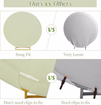 6.6FT Round Spandex Fitted Wedding Arch Cover for Circle Arch Stand, Thick Spandex Fabric Adjustable Round Arch Backdrop Cover for Wedding Birthday Party Baby Bridal Shower Decor（Light Sage Green） thumbnail 2
