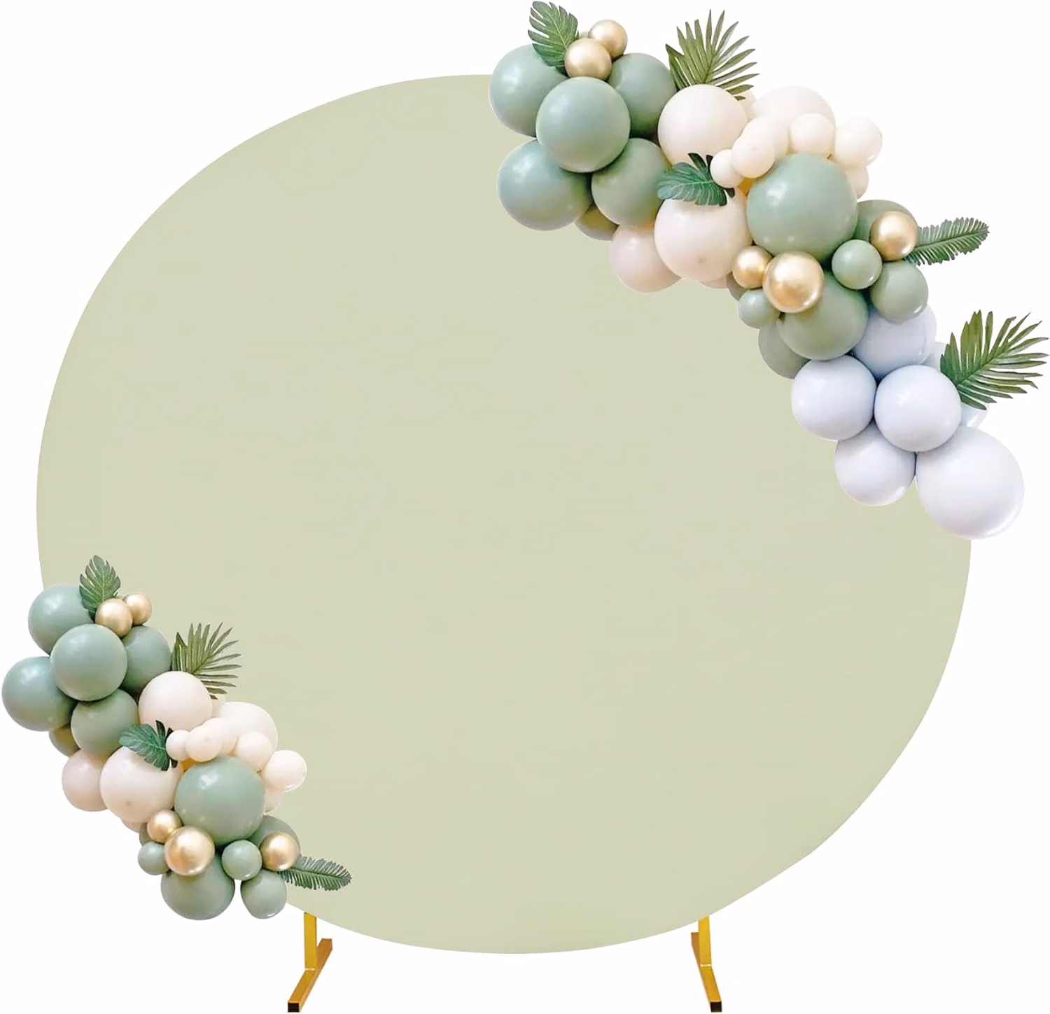 6.6FT Round Spandex Fitted Wedding Arch Cover for Circle Arch Stand, Thick Spandex Fabric Adjustable Round Arch Backdrop Cover for Wedding Birthday Party Baby Bridal Shower Decor（Light Sage Green）