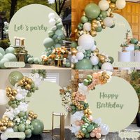 6.6FT Round Spandex Fitted Wedding Arch Cover for Circle Arch Stand, Thick Spandex Fabric Adjustable Round Arch Backdrop Cover for Wedding Birthday Party Baby Bridal Shower Decor（Light Sage Green） thumbnail 3