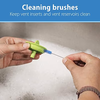 Dr. Brown’s Natural Flow Reusable Baby Bottle Vent System and Reservoir Cleaning Bristle Brush, BPA Free, Blue Brushes, 4-Pack thumbnail 4