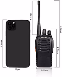 pxton Walkie Talkies Rechargeable Long Range Two-Way Radios with Earpieces,2-Way Radios UHF Handheld Transceiver Walky Talky with Flashlight Li-ion Battery and Charger（2 Pack） thumbnail 3