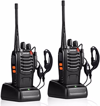 pxton Walkie Talkies Rechargeable Long Range Two-Way Radios with Earpieces,2-Way Radios UHF Handheld Transceiver Walky Talky with Flashlight Li-ion Battery and Charger（2 Pack） thumbnail 1