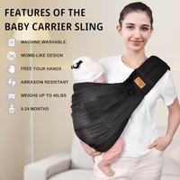 Baby Sling Carrier Newborn, Adjustable Easy Wearing Baby Nursing Warp Sling, New Mom Dad Soft Cotton Baby Front Holder Carrier for Infant Toddler Life Travel Essential Gifts thumbnail 3