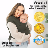 KeaBabies Baby Wrap Carrier - All in 1 Original Baby Carrier Newborn to Toddler Sling, Easy to Wear, Hands Free Bonding, Lightweight, Breathable Infant Wraps (Forest) thumbnail 3