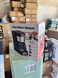 Hamilton Beach 5 Cup Drip Coffee Maker with Easy FrontFill Basket, Compact Design, Programmable Clock, Glass Carafe, Auto Pause and Pour, Black & Stainless Steel (46111) thumbnail 6