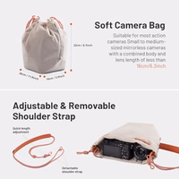 PGYTECH OneGo Drawstring Small Camera Bag, Soft Cute Camera Pouch Handbag compatible with Mirrorless Cameras/Nikon/Canon/Sony/Fuji Camera Case thumbnail 2
