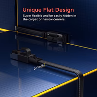 Smolink Ethernet Cable 50 ft, Cat 8 Ethernet Cable with 40Gbps 2000Mhz High Speed Ethernet Cable, Shielded Heavy Duty SFTP RJ45 LAN Cable Patch Cord for Modem Router Gaming PC PS4/5/6 Xbox, Black thumbnail 3