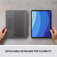 Logitech Combo Touch iPad Pro 12.9-inch (5th, 6th gen - 2021, 2022) Keyboard Case - Detachable Backlit Keyboard with Kickstand, Click-Anywhere Trackpad, Smart Connector - Oxford Gray; USA Layout thumbnail 5