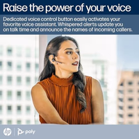 Poly Voyager 5200 Wireless Headset (Plantronics) - Single-Ear Bluetooth Headset w/Noise-Canceling Mic - Ergonomic Design - Voice Controls - Lightweight - Connect to Mobile/Tablet via Bluetooth thumbnail 4