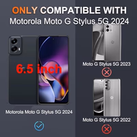 RMOCR Case Compatible with Moto G Stylus 5G 2024, Full Body Heavy Duty Rugged Shockproof Protective Phone Cover with Lanyard Strap, Tempered Glass Screen Protector, Cute Pink thumbnail 2