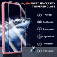 RMOCR Case Compatible with Moto G Stylus 5G 2024, Full Body Heavy Duty Rugged Shockproof Protective Phone Cover with Lanyard Strap, Tempered Glass Screen Protector, Cute Pink thumbnail 5
