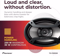 PIONEER TS-F6935R 3-Way Coaxial Car Audio Speakers - 6" x 9" Passive Car Speakers (Pair), 230 W Max Power, Black and Silver thumbnail 4