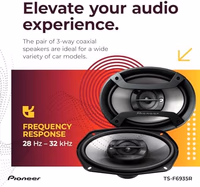 PIONEER TS-F6935R 3-Way Coaxial Car Audio Speakers - 6" x 9" Passive Car Speakers (Pair), 230 W Max Power, Black and Silver thumbnail 5