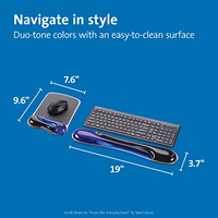 Kensington Duo Gel Mouse & Keyboard Wrist Rest Bundle Set, Ergonomic Keyboard and Mouse Pad With Wrist Support, Keyboard Wrist Rest, Computer Keyboard Pad, Cooling Gel, Non-Skid Backing, Blue K52920WW thumbnail 2