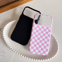 Compatible with iPhone 17 Pro Max Case Cute Aesthetic Checkerboard Checkered Phone Case for Women Girl Shockproof Slim TPU and Hard PC Protective Cover (Antique White) thumbnail 2