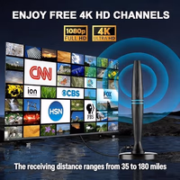 TV Antenna Indoor, Antenna for Smart TV, Support 4K 1080p with Signal Booster for Local Channels, Long Range Reception - Cable Length 18ft (Dark Grey) thumbnail 3