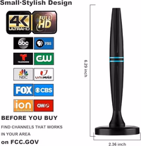 TV Antenna Indoor, Antenna for Smart TV, Support 4K 1080p with Signal Booster for Local Channels, Long Range Reception - Cable Length 18ft (Dark Grey) thumbnail 4