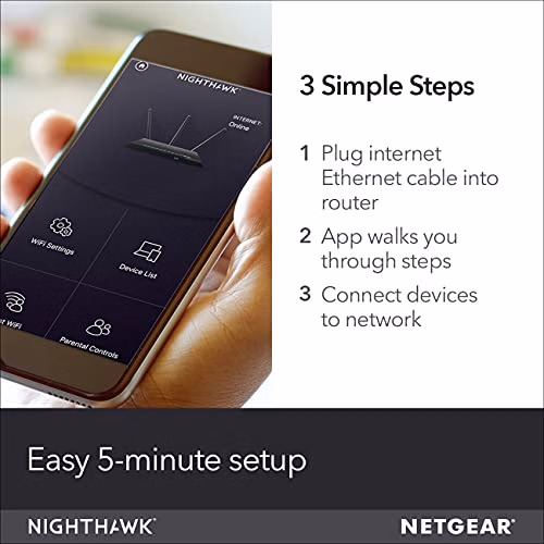 NETGEAR Nighthawk Smart Wi-Fi Router (R7000-100NAS) - AC1900 Wireless Speed (Up to 1900 Mbps) | Up to 1800 Sq Ft Coverage & 30 Devices | 4 x 1G Ethernet and 2 USB Ports | Armor Security thumbnail 4