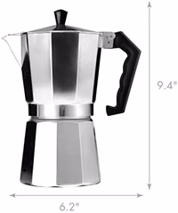 Primula Classic Stovetop Espresso and Coffee Maker, Moka Pot for Italian and Cuban Café Brewing, Greca Coffee Maker, Cafeteras, 9 Espresso Cups, Silver thumbnail 3