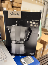 Primula Classic Stovetop Espresso and Coffee Maker, Moka Pot for Italian and Cuban Café Brewing, Greca Coffee Maker, Cafeteras, 9 Espresso Cups, Silver thumbnail 6