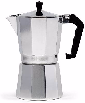 Primula Classic Stovetop Espresso and Coffee Maker, Moka Pot for Italian and Cuban Café Brewing, Greca Coffee Maker, Cafeteras, 9 Espresso Cups, Silver