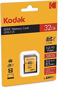 Kodak SDHC Card 32GB UHS-I U1 V10 Premium, up to 85MB/s Read Speed, for Full HD Video and High-Resolution Pictures, Compatible with SDHC Standard - EKMSD32GHC10K thumbnail 3