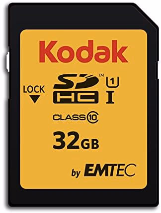 Kodak SDHC Card 32GB UHS-I U1 V10 Premium, up to 85MB/s Read Speed, for Full HD Video and High-Resolution Pictures, Compatible with SDHC Standard - EKMSD32GHC10K