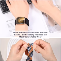 Magnetic Braided Loop Band Compatible with Apple Watch Series 11 10 46mm 9 8 7 6 5 4 42mm 44mm 45mm 49mm for Women Men, Stretchy Nylon Elastic Sport Strap for iWatch SE/Ultra 1/2/3, Black thumbnail 5