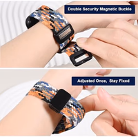 Magnetic Braided Loop Band Compatible with Apple Watch Series 11 10 46mm 9 8 7 6 5 4 42mm 44mm 45mm 49mm for Women Men, Stretchy Nylon Elastic Sport Strap for iWatch SE/Ultra 1/2/3, Black thumbnail 4