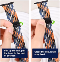 Magnetic Braided Loop Band Compatible with Apple Watch Series 11 10 46mm 9 8 7 6 5 4 42mm 44mm 45mm 49mm for Women Men, Stretchy Nylon Elastic Sport Strap for iWatch SE/Ultra 1/2/3, Black thumbnail 2