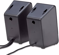 Amazon Basics USB-Powered Computer Speakers with Volume Control for Desktop or Laptop PC, Compact Size, Headphone Jack, Portable, Plug-N-Play, Black thumbnail 3