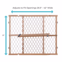 Toddleroo by North States - Diamond Mesh Wooden Baby Gate: Pressure Mounted Baby Gate for Doorways - Adjustable 26.5 to 42 Inches Wide - 23 Inches Tall thumbnail 3