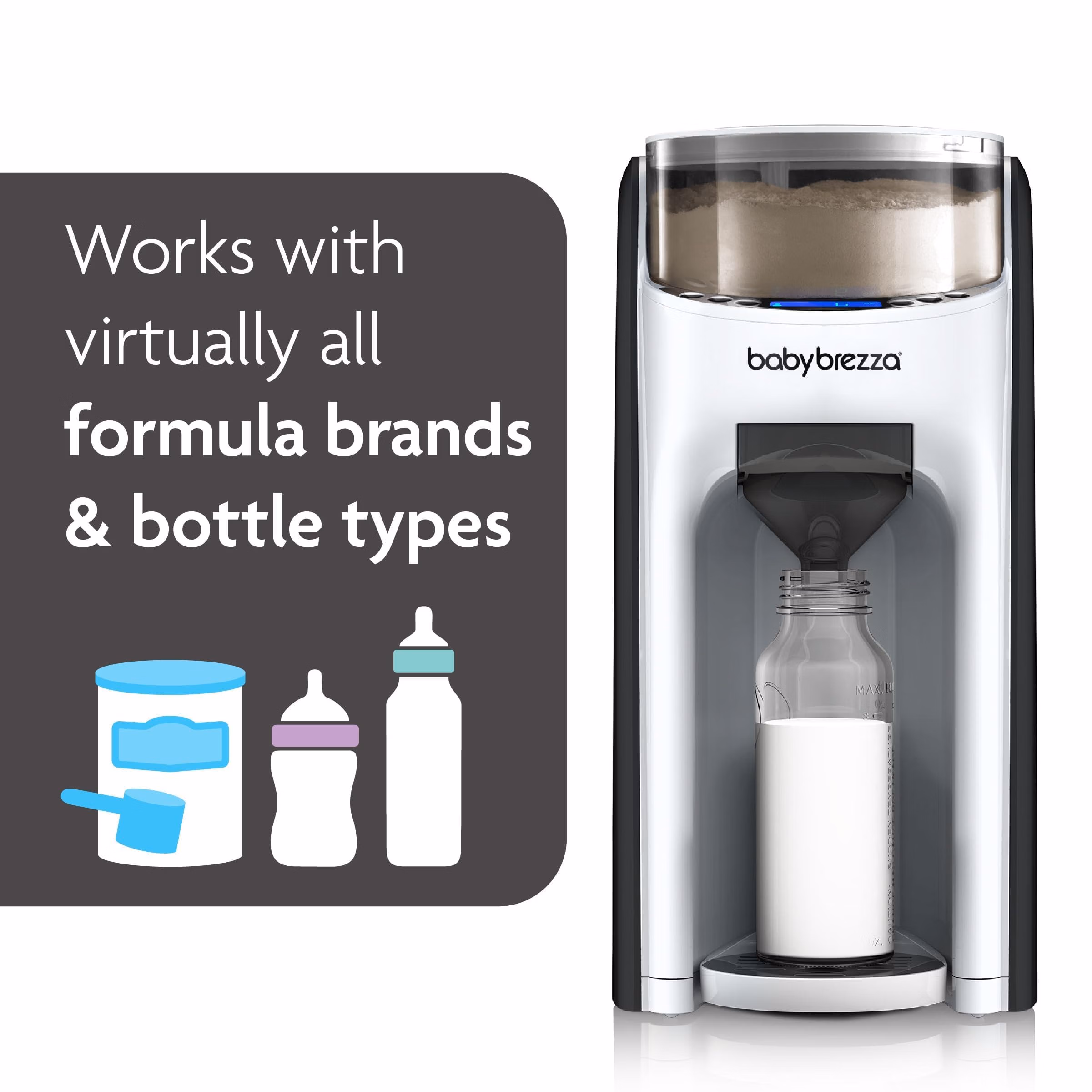 Baby Brezza New and Improved Formula Pro Advanced Formula Dispenser Machine - Automatically Mix a Warm Formula Bottle Instantly - Easily Make Bottle with Automatic Powder Blending, White thumbnail 3
