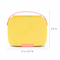 Munchkin Lunch Bento Box for Kids and Toddlers, Includes Stainless Steel Utensils, BPA-Free, 18 Months and Up, Pink/Green/Yellow thumbnail 3