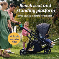 Graco Ready2Grow 2.0 Double Stroller, Twin Baby Stroller Features Bench Seat and Standing Platform Options, Compact Fold Perfect for Baby Travel, Rafa thumbnail 3