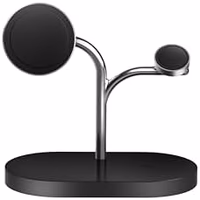 Samsung 3-in-1 Wireless Charging Station, Fast-Charging, Magnetic Design, Qi2-Certified Charging Dock Compatible with Qi-Certified Galaxy Phones, Watches, Buds & Ring, Black thumbnail 3