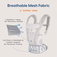 Ergobaby All Carry Positions Breathable Mesh Baby Carrier with Enhanced Lumbar Support & Airflow (7-45 Lb), Omni Breeze, Pearl Grey thumbnail 4