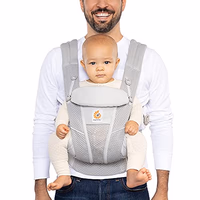 Ergobaby All Carry Positions Breathable Mesh Baby Carrier with Enhanced Lumbar Support & Airflow (7-45 Lb), Omni Breeze, Pearl Grey thumbnail 1