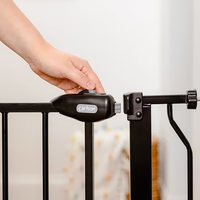 Carlson 29.5–36.5” Extra Wide Dog Gate with Small Pet Door, Walk-Through Pressure Mounted Metal Indoor Pet Safety Gate, Black, Tested and Trusted by Pet Parents, American Designed, American Owned thumbnail 3