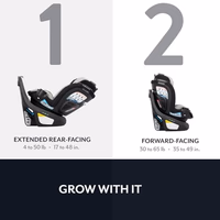 Evenflo Revolve360 Slim 2-in-1 Rotational Car Seat with Quick Clean Cover (Salem Black) thumbnail 4