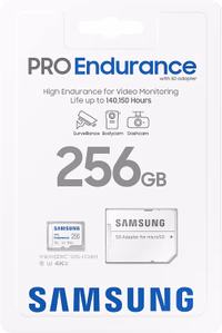 Samsung PRO Endurance 256GB MicroSDXC Memory Card with Adapter for Dash Cam, Body Cam, and Security Camera, Class 10, U3, V30 (‎MB-MJ256KA/AM) thumbnail 2