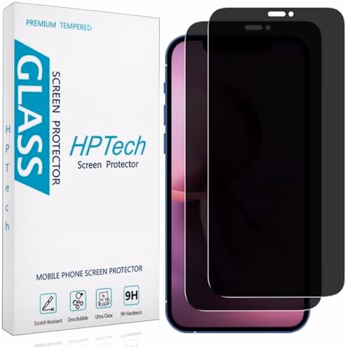 HPTech (2 Pack) Privacy Screen Protector for iPhone 12 Mini 5.4-Inch Anti-Spy Tempered Glass, Anti Scratch, Bubble Free