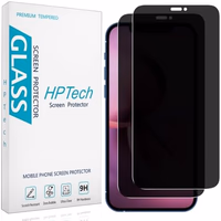 HPTech (2 Pack) Privacy Screen Protector for iPhone 12 Mini 5.4-Inch Anti-Spy Tempered Glass, Anti Scratch, Bubble Free thumbnail 1