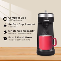 CHULUX Single Serve Coffee Maker for K Capsule, Mini Single One Cup Coffee Machine, Perfect for Small Space, Black thumbnail 2