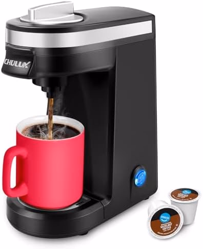 CHULUX Single Serve Coffee Maker for K Capsule, Mini Single One Cup Coffee Machine, Perfect for Small Space, Black