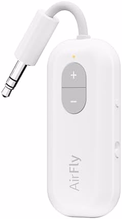Twelve South AirFly SE | Bluetooth Wireless Audio Transmitter Adapter for AirPods/Headphones, 20+ Hr Battery, Works with 3.5mm aux Jacks on Airplanes, TVs, Gym Equipment, and Travel